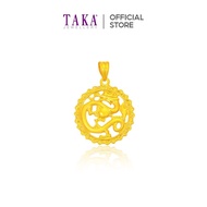 TAKA Jewellery 916 22K Gold Pendant Round Shape Dragon