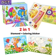DGT 3D Diamond Coloring DIY Sticker 2 In 1 Kid DIY Art Crystal Diamond Jewel Craft DIY Diamond Stick