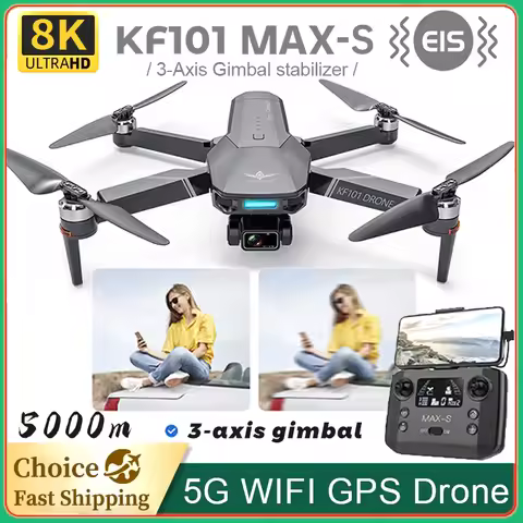 KF102 MAX-S Drone 8K Profesional 3-Axis Gimbal 360° Obstacle Avoidance Brushless Motor GPS 5G WIFI F