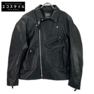 Kadoya 黑色 K'S LEATHER BOREAS 騎手夾克 LL [二手]