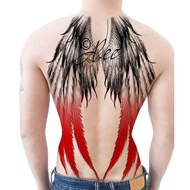 Full Back Tattoo Stickers Waterproof And Long-Lasting Men And Women Black Red Color Matching Angel W