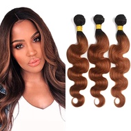 Ombre Bundles 1B30 Body Wave Human Hair Bundle Brazilian Virgin Hair Two Tone Black And Light Brown 