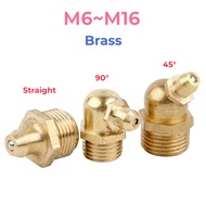 Brass Male Thread Grease Zerk Nipple 45/90 Degree Oil Mouth M6 M8 M10 M12 M14 M16 Butter Gun Fittings Universal Joint Grease Gun Nozzles