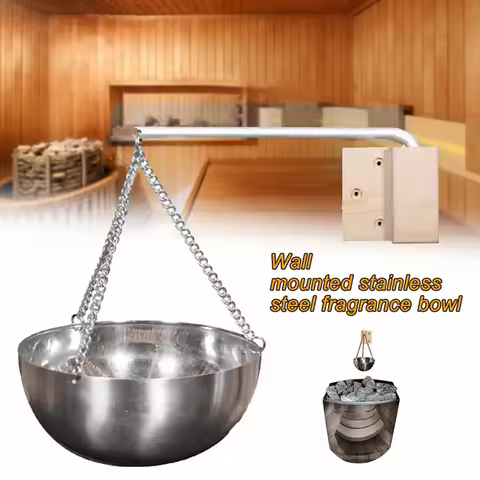 12cm Heatable Aroma Bowl Sauna Stainless Steel Hanging Essential Oil Dry Steaming Room Essential Oil