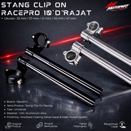 RACEPRO 10 DEGREE CLIP ON HANDLEBAR CNC ALUMINUM UNIVERSAL 33 37 41 45 47 MM MOTORCYCLE RACING HANDL