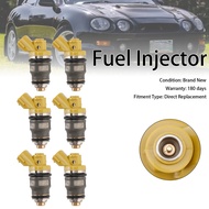 6ชิ้นหัวฉีดน้ำมัน1001-87091พอดี Denso 650CC พอดีกับโตโยต้าซูปรา JZA80 2JZ 2JZGTE