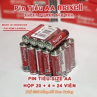 Pin tiểu Maxell AA Hộp 24 Viên Supper Power ACE Red 1.5V – Indonesia Vỏ Nhôm Chống chảy nước