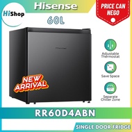 【Fast Shipping】Hisense 60L Mini Bar Adjustable Thermostat Separate Chiller zone Low Noise - RR60D4AB