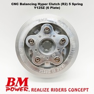 BM Power CNC Aluminium Billet Balancing Racing Hyper Clutch (R2) Yamaha Y125Z 6 clutch plates