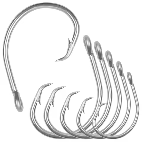 30Pcs Saltwater Tuna Fishing Hooks Stainless Steel Catfish Circle Hooks Big Game Fishing Hooks for C