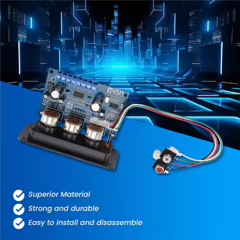 2.1 Channel Digital Power Amplifier Board+AUX Audio Cable 2X25w+50W BT5.0 Subwoofer Class D Amplifie