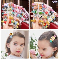 OW 10PCS Korean Fresh Girls Cartoon Princess Side Clips Kids Hair Pin Bangs Disney Fructis Hair Clip