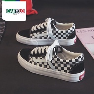 Cartelo Canvas Shoes Female All-Match Student Unique Black White Checkerboard Influencer Checkerboar