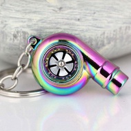 [Ready Stock] Car Turbo Keychain Rainbow Color Auto Car Turbo Sleeve Whistle Turbo Keychain Spinning