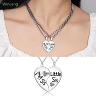 Winu Big Sister Little Sisters Detached Heart Pendant Necklace for Girls Teen Ladies Puzzle Heart Ne