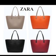 香港代購2015 ZARA新款純色撞色雙面購物包大包購物袋媽媽包通勤包兩用手提包單肩包 3色 (預購)
