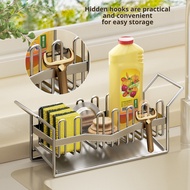 Kitchen dish drainer rack stainless steel hanging basket