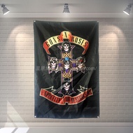 Poster / Wall Hanging Tapestry GUNS N ROSES Guns Flower Band Rock Flag Hanging Cloth Bar Studio Club