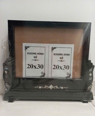 khung ảnh thờ đôi 20x30.khung ảnh thờ gỗ cao cấp có chân đê (lọt lòng khung ngang 40cm cao 30cm )