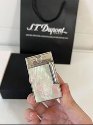 【法國空運】都彭Ligne2朗聲白貝母打火機｜18K金雕邊｜