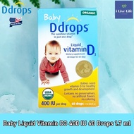 วิตามินดี3 แบบน้ำ สำหรับเด็ก Baby Liquid Vitamin D3 400 IU 60 Drops 1.7 or 2.5 ml - Ddrops