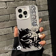 MrHaha เคสสำหรับ OPPO A18 A38 A17 A16 A15 A58 A57 A54 A53 A94 A93 A7 A5S A3S OPPO Reno 5 5G การ์ตูนวันพีชฟิล์มคู่ปิดกรอบเลนส์ฝาหลังป้องกันเคสโทรศัพท์ตก