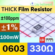 330R 0603 ±1% 100mW 75V SMD Thick Film Resistors 331 0603WAF3300T5E UNI-ROYAL