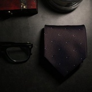 深紫色大點點領帶商務風正裝紳士necktie