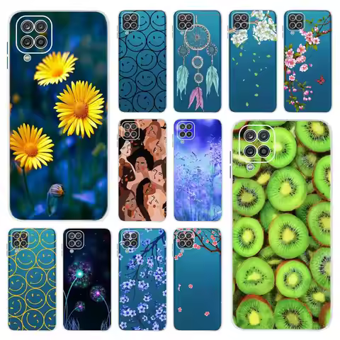 For Samsung Galaxy M12 Case 6.5" Shockproof Kiwi Silicone Back Cover For Samsung A 12 M 12 5G Sunflo
