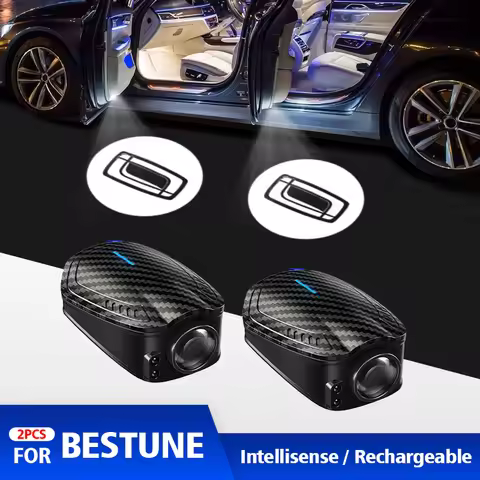 For Bestune T77 Pro B70s T99 T55 B70 2pcs USB Rechargeable GR Sport Logo Car Door HD LED Lamps Proje