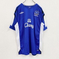 古著Umbro 埃弗頓比賽球衣，藍色，L 碼