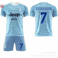 2025-26 Season No. 7 Chiesa No. 9 Kovacic Blue Football Jersey Kids Juventus Away Kit Set （ALO）