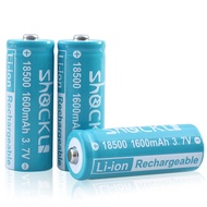18500 3.7V Rechargeable Batteries, Shockli 18500 3.7V Li-ion 1600mAh Rechargeable Battery with Butto