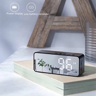 Wireless Bluetooth Speaker With FM Radio, Mini Portable Card Mirror Alarm Clock