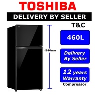 TOSHIBA 430L 2 DOOR INVERTER FRIDGE REFRIGERATOR GLASSDOOR GR-AG43MDZ (XK) PETI SEJUK 冰箱