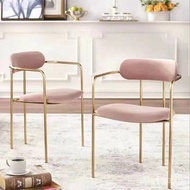 Factory Armrest Wrapping Soft Cafe Iron Foshan Milk Back Chair Art Tea Shop Dining Chair Iron Simple