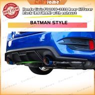 Honda Civic FC 2016-2020 Rear diffuser black (BATMAN) with exhaust *ready stock* 100% new stock