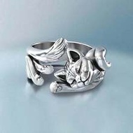 New Kitty Unboxing Cat Ring, Vintage Silver-Plated Cat Totem Ring (Consumable)