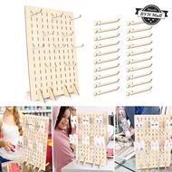 Earearring Holder wooden Retail Stand Square Pegboard Display Stand For Jewelry Keychains
