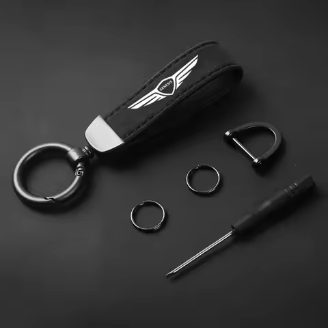 Fashion Solid Color Flip Fur Keychain Lanyard Business Gift Key Chain For Hyundai Genesis Coupe G80