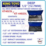 KING TOYO KT-4023L KT-44023L 1/2" 12.7MM SQ DEEP DRIVE METRIC IMPACT SOCKET WRENCH SET SPANAR SEPANA