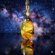 收藏級 天然金絞白蜜蠟水滴掛件 焦皮料 帶螢光拉絲 妖孽金沙紋