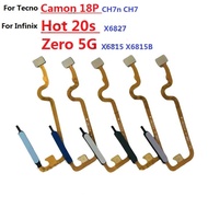 For Tecno Camon 18P CH7n Infinix Hot20s X6827 Zero 5G X6815B Home Button Fingerprint Sensor Return P