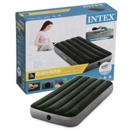 [ INTEX ] Fiber Tech Dura Beam Single Size ARMY GREEN Air Mattress, Inflatable Camping Foldable INTEX Air Beds