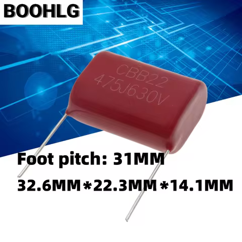 5pcs CBB 475 630V 475J 630V 4.7uF P31MM P27MM CBB22 Polypropylene Film Capacitor