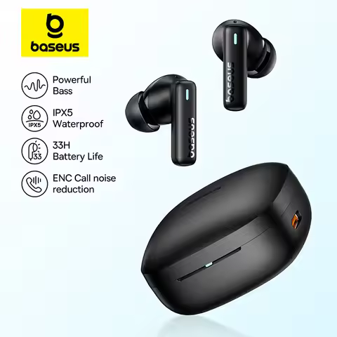 Baseus Bowie E19 Wireless Earphones Bluetooth 5.3 Big Bass 12mm Drivers IPX5 Waterproof Earbuds 33Hr