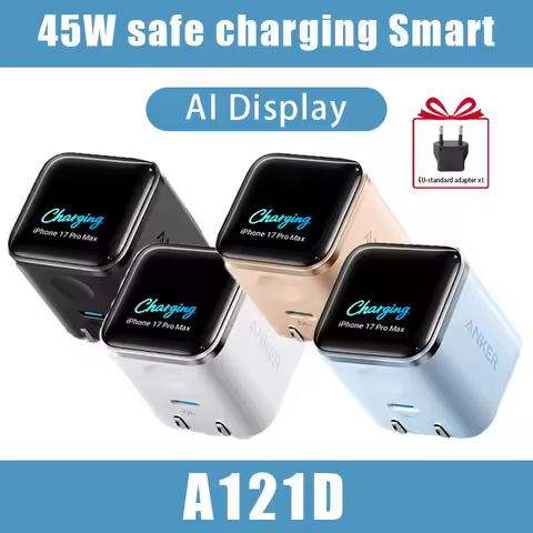 45W GaN Charger Anker A121D Digital Display Foldable Plug Multi Color Portable Durable PD Charging A