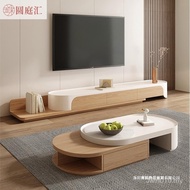 TV Cabinet Retractable Floor-standing TV Cabinet Small Apartment Cream Creative Coffee Table Living 