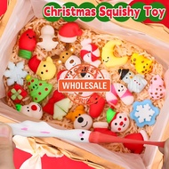 [Wholesale Price]Christmas Squishy Mochi Toy / Kawaii Cute Snowman Elk Bell Anti-Stress Squeeze Toys / Kids Adult Decompression Fidget Toys / Children Christmas Party Favors