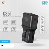 Kiip C35T Universal Travel Adapter Charger Mini Fast Charging 45w GaN Portable Travel